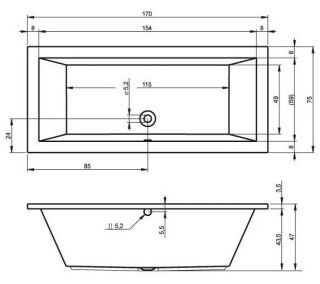 Акриловая ванна Riho Lusso B007001005 170х75см белый